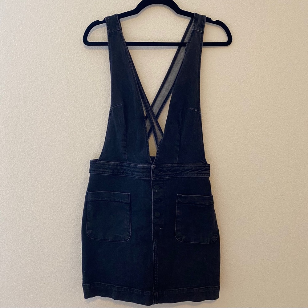 Free People Black Denim Mini Dress